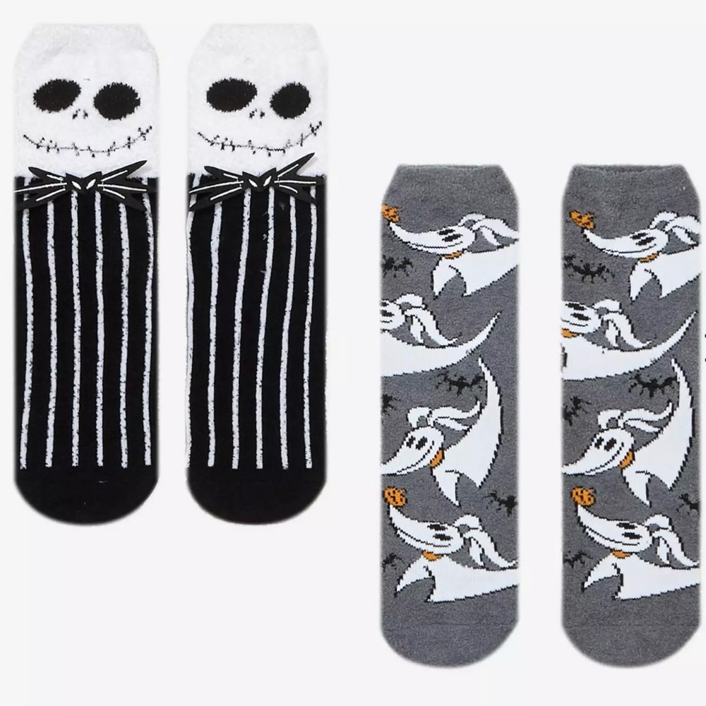 The Nightmare Before Christmas Jack & Zero Fuzzy Socks 2 Pair
